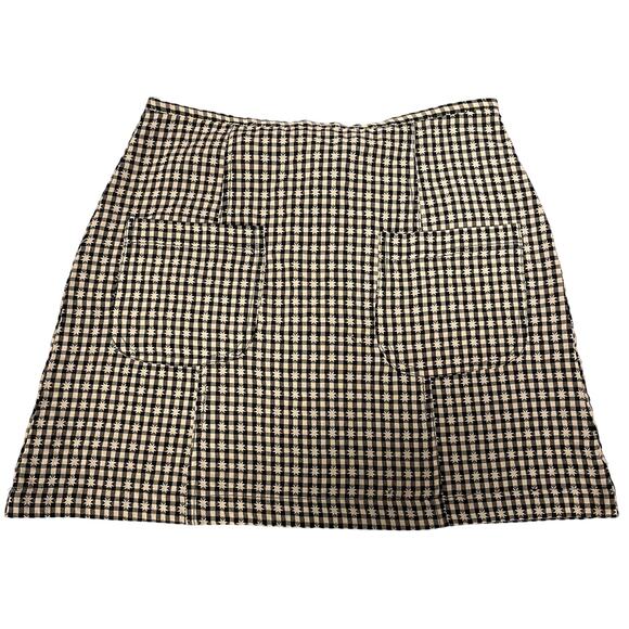 SOLD - Esprit Vintage Black & White Print Mini Skirt - Picture 1 of 5